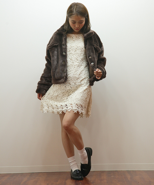 BLONDY ReLISH（ブロンディリリッシュ）の「ワッペンレースワンピース（ワンピース・レディース・ネイビー/ピンク/オフホワイト・MEDIUM/SMALL）」の20枚目の写真