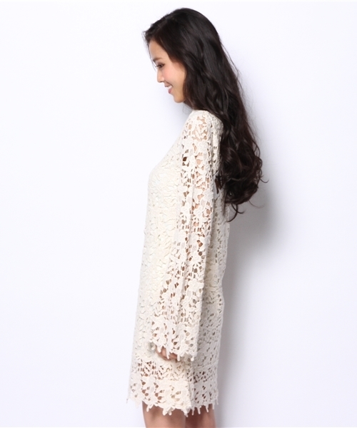 BLONDY ReLISH（ブロンディリリッシュ）の「ワッペンレースワンピース（ワンピース・レディース・ネイビー/ピンク/オフホワイト・MEDIUM/SMALL）」の5枚目の写真