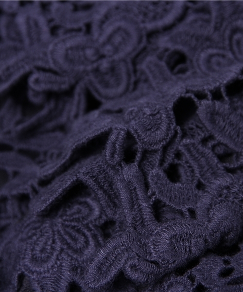 BLONDY ReLISH（ブロンディリリッシュ）の「ワッペンレースワンピース（ワンピース・レディース・ネイビー/ピンク/オフホワイト・MEDIUM/SMALL）」の8枚目の写真