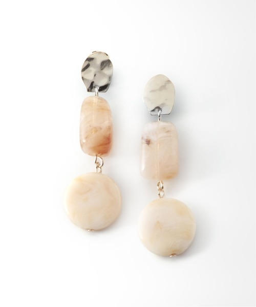 SLOBE IENA（スローブイエナ）の「SLOBE ベッコウモチーフピアス◆（ピアス（両耳用）・レディース・ブラウン/アイボリー/ボルドー・FREE）」の2枚目の写真