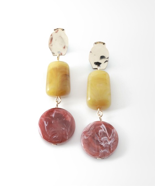 SLOBE IENA（スローブイエナ）の「SLOBE ベッコウモチーフピアス◆（ピアス（両耳用）・レディース・ブラウン/アイボリー/ボルドー・FREE）」の3枚目の写真
