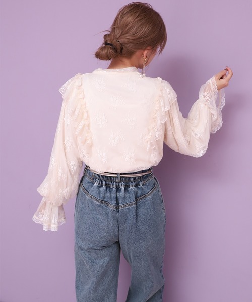 one after another NICE CLAUP（ワンアフターアナザーナイスクラップ）の「vintage風ボウタイレースブラウス（シャツ/ブラウス・レディース・ベージュ/オフホワイト/グレー・FREE）」の20枚目の写真