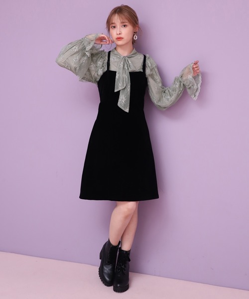 one after another NICE CLAUP（ワンアフターアナザーナイスクラップ）の「vintage風ボウタイレースブラウス（シャツ/ブラウス・レディース・ベージュ/オフホワイト/グレー・FREE）」の5枚目の写真