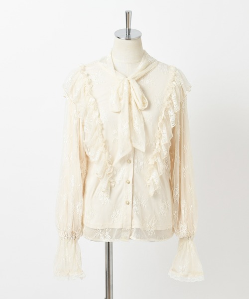one after another NICE CLAUP（ワンアフターアナザーナイスクラップ）の「vintage風ボウタイレースブラウス（シャツ/ブラウス・レディース・ベージュ/オフホワイト/グレー・FREE）」の14枚目の写真