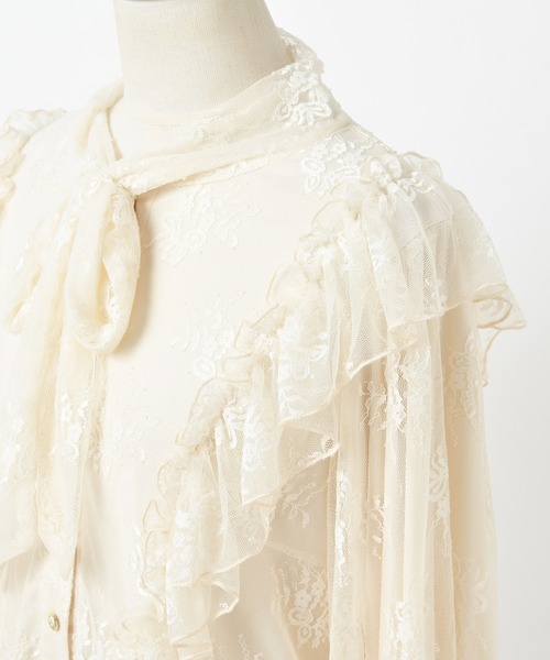 one after another NICE CLAUP（ワンアフターアナザーナイスクラップ）の「vintage風ボウタイレースブラウス（シャツ/ブラウス・レディース・ベージュ/オフホワイト/グレー・FREE）」の11枚目の写真