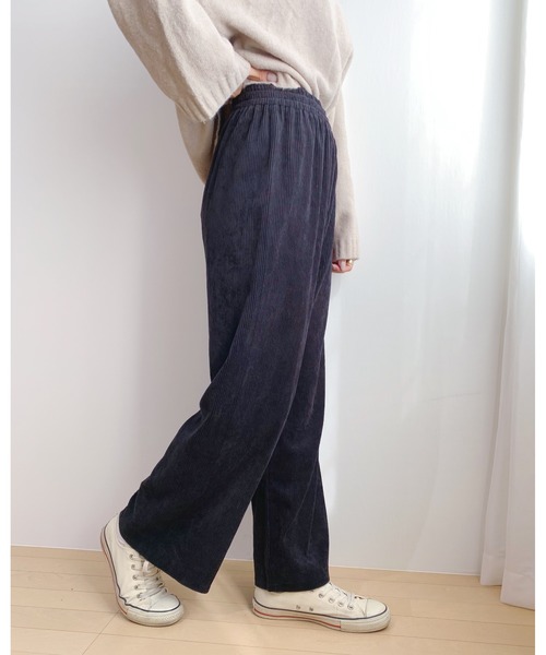 CLEA(クレア)の「ベロア コーデュロイ ワイド パンツ(その他パンツ・レディース・ブラック/ベージュ/ブラウン/アイボリー・FREE)」の11枚目の写真