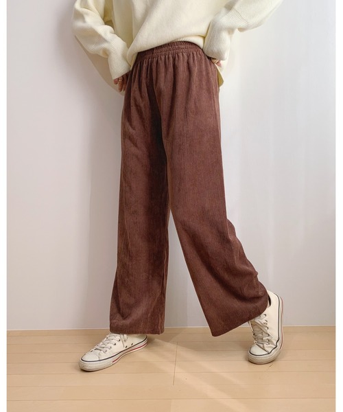 CLEA(クレア)の「ベロア コーデュロイ ワイド パンツ(その他パンツ・レディース・ブラック/ベージュ/ブラウン/アイボリー・FREE)」の17枚目の写真