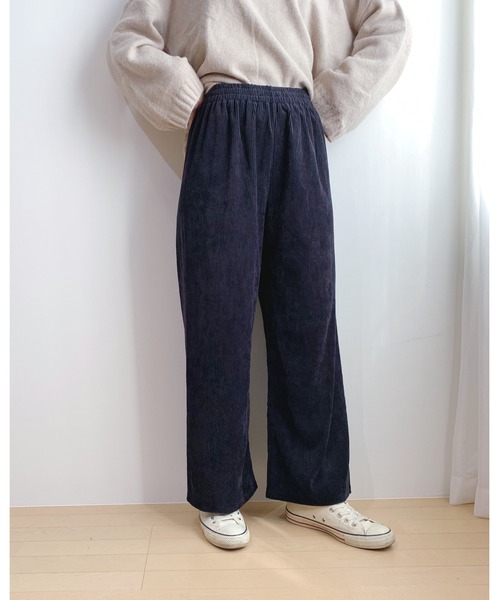 CLEA(クレア)の「ベロア コーデュロイ ワイド パンツ(その他パンツ・レディース・ブラック/ベージュ/ブラウン/アイボリー・FREE)」の13枚目の写真