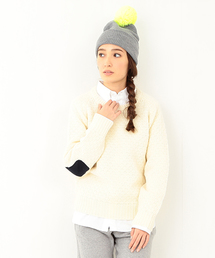 BEAMS BOY | BEAMS BOY / 3ゲージ ラーベン エルボーパッチ クルー 14FW(ニット/セーター)