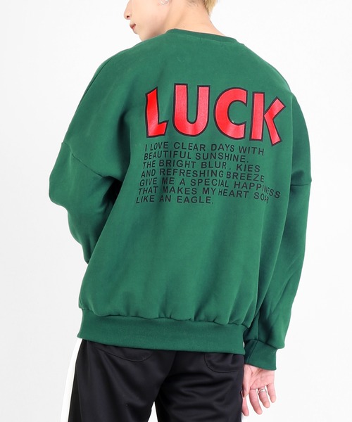 DING(ディング)の「DING/LUCK裏起毛スウェット(スウェット・レディース・イエロー/グリーン/ブラウン・FREE)」の1枚目の写真