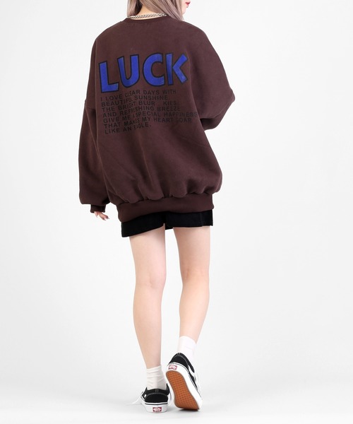 DING(ディング)の「DING/LUCK裏起毛スウェット(スウェット・レディース・イエロー/グリーン/ブラウン・FREE)」の4枚目の写真