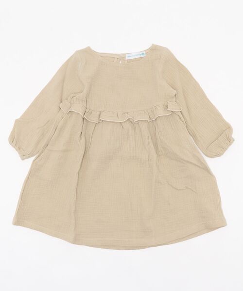 Catherine Cottage（キャサリンコテージ）の「ダブルガーゼフリルワンピース　長袖（ワンピース・キッズ・ブラック/ネイビー/ブラウン/サンドベージュ/ミント/クリーム/モカ/スモークピンク/ローズ/コーラル・150/100/110/120/130/140）」の20枚目の写真