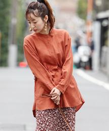 coen | ウエストマークバンドカラーブラウス#(シャツ/ブラウス)