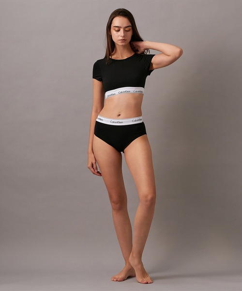 Calvin Klein Underwear（カルバンクラインアンダーウェア）の「Icon Cotton  ロゴ コットン ハイウェスト ビキニ ショーツ（ショーツ・レディース・ブラック/グレー/ピンク・S/M/L/XS）」の22枚目の写真