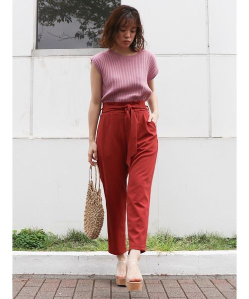 dazzlin（ダズリン）の「ワイドリブショートベスト（ニット/セーター・レディース・グリーン/オフホワイト/ベージュ/パープル・FREE）」の13枚目の写真