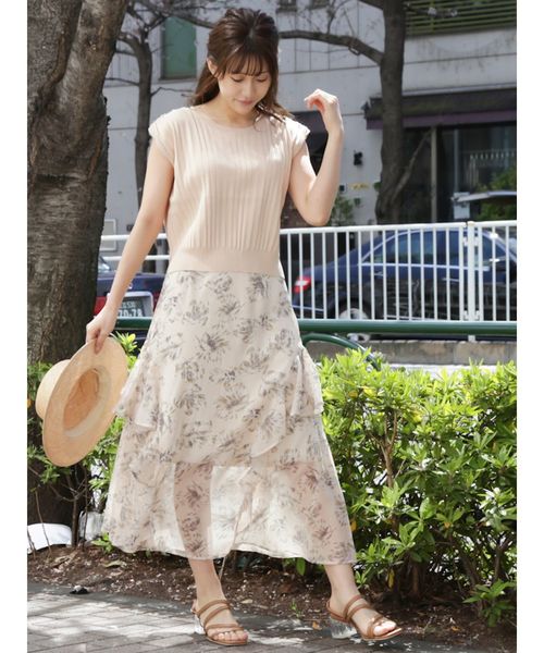 dazzlin（ダズリン）の「ワイドリブショートベスト（ニット/セーター・レディース・グリーン/オフホワイト/ベージュ/パープル・FREE）」の20枚目の写真