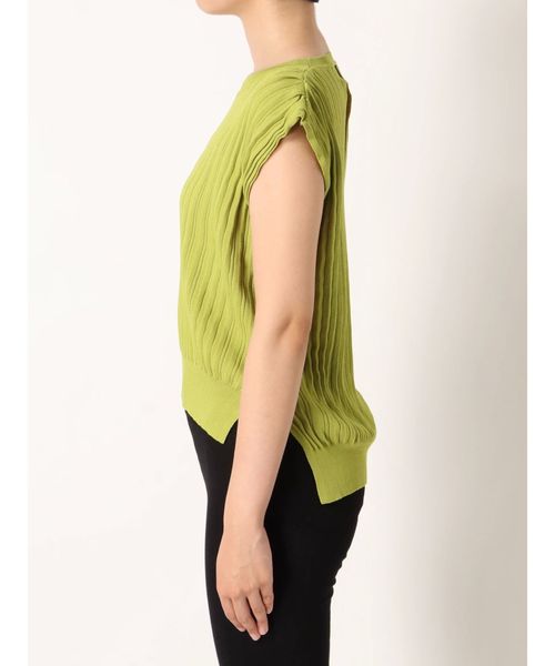 dazzlin（ダズリン）の「ワイドリブショートベスト（ニット/セーター・レディース・グリーン/オフホワイト/ベージュ/パープル・FREE）」の22枚目の写真