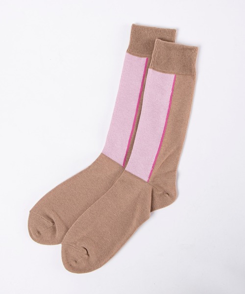 セール レッグウェア Wego カラーブロックレギュラーソックス ソックス 靴下 Wego ウィゴー のファッション