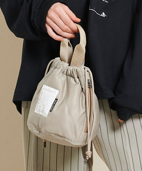 JANESMITH(ジェーンスミス)の「【JANE SMITH(ジェーンスミス)】巾着バッグ 20WBG-#941L(ハンドバッグ・レディース・ブラック/ベージュ/カーキ・FREE)」の3枚目の写真