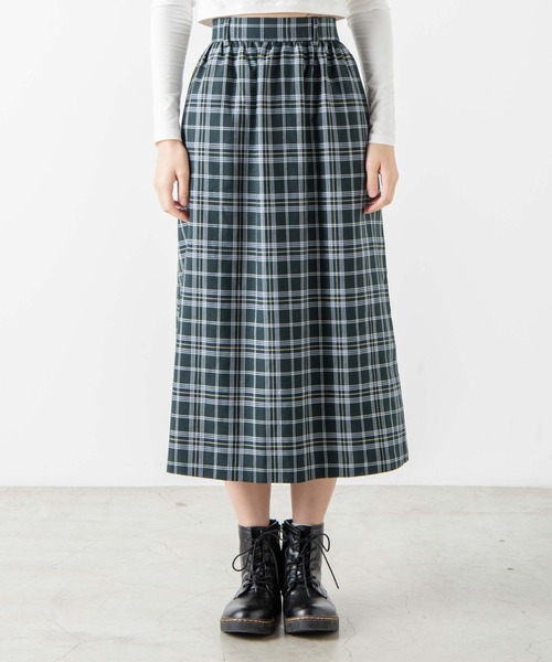 WEGO（ウィゴー）の「WEGO/チェックロングスカート（スカート・レディース・グリーン系その他2/グレー系その他2/ベージュ系その他2/ブラウン系その他2・FREE）」の9枚目の写真