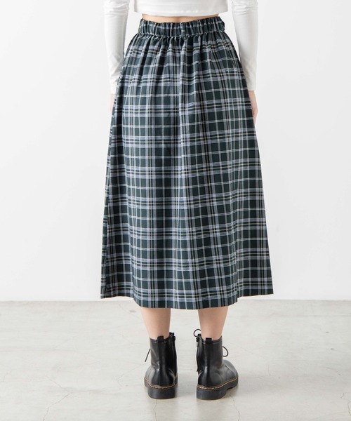 WEGO（ウィゴー）の「WEGO/チェックロングスカート（スカート・レディース・グリーン系その他2/グレー系その他2/ベージュ系その他2/ブラウン系その他2・FREE）」の10枚目の写真