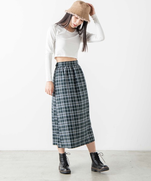 WEGO（ウィゴー）の「WEGO/チェックロングスカート（スカート・レディース・グリーン系その他2/グレー系その他2/ベージュ系その他2/ブラウン系その他2・FREE）」の19枚目の写真