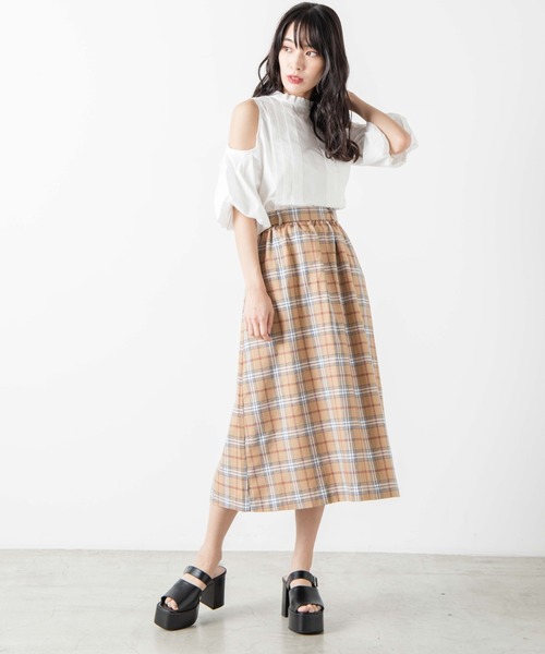 WEGO（ウィゴー）の「WEGO/チェックロングスカート（スカート・レディース・グリーン系その他2/グレー系その他2/ベージュ系その他2/ブラウン系その他2・FREE）」の16枚目の写真