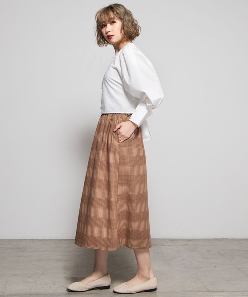 WEGO（ウィゴー）の「WEGO/チェックロングスカート（スカート・レディース・グリーン系その他2/グレー系その他2/ベージュ系その他2/ブラウン系その他2・FREE）」の21枚目の写真