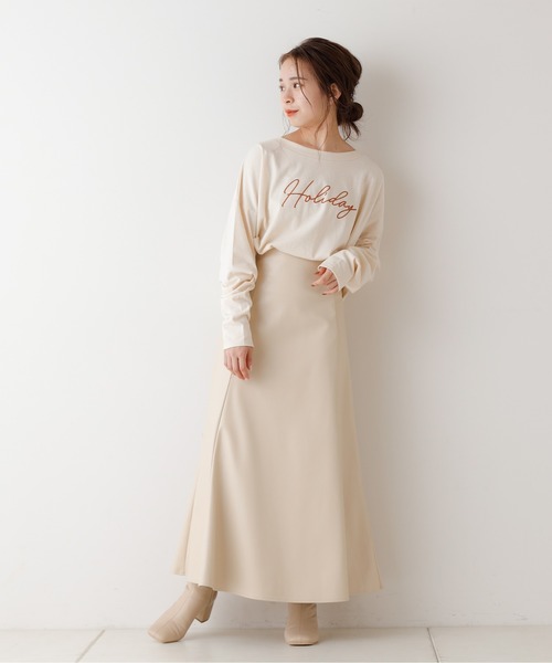 Chico（チコ）の「レザーロングフレアスカート/フェイクレザー/マーメイドスカート（スカート・レディース・カーキ/ブラック/ライトベージュ/ブラウン・FREE）」の6枚目の写真