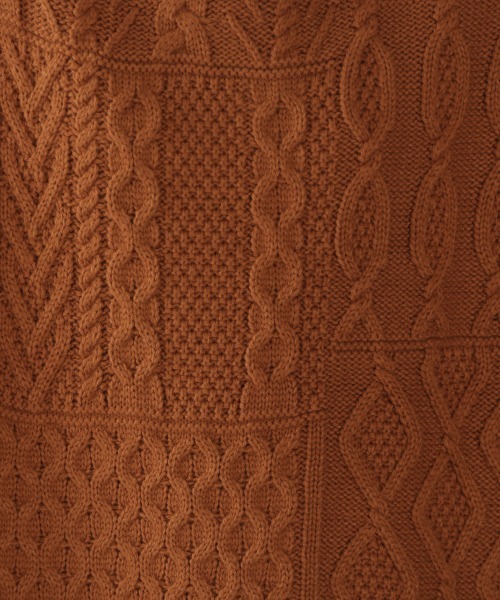 LOWRYS FARM（ローリーズファーム）の「ケーブルキリカエプルオーバーＬＳ　917459（ニット/セーター・レディース・ブラック/ベージュ/オレンジ/アイボリー・FREE）」の18枚目の写真