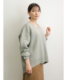 AMERICAN HOLIC | Vネックバックスリットニットプルオーバー ○＊(ニット/セーター)