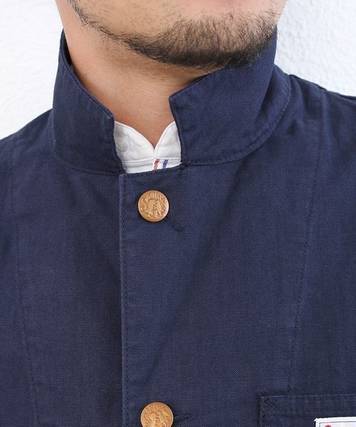 coen（コーエン）の「SMITH（スミス）別注ショップコート（ステンカラーコート・メンズ・ロイヤルブルー/ブラウン・LARGE/MEDIUM/SMALL）」の13枚目の写真