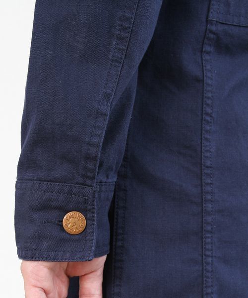 coen（コーエン）の「SMITH（スミス）別注ショップコート（ステンカラーコート・メンズ・ロイヤルブルー/ブラウン・LARGE/MEDIUM/SMALL）」の6枚目の写真