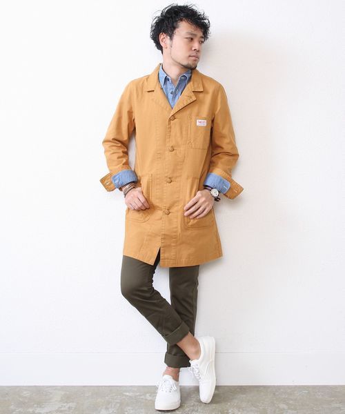 coen（コーエン）の「SMITH（スミス）別注ショップコート（ステンカラーコート・メンズ・ロイヤルブルー/ブラウン・LARGE/MEDIUM/SMALL）」の19枚目の写真