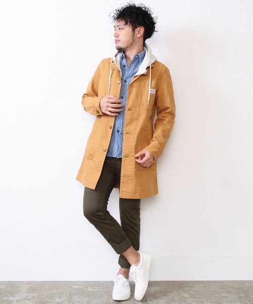 coen（コーエン）の「SMITH（スミス）別注ショップコート（ステンカラーコート・メンズ・ロイヤルブルー/ブラウン・LARGE/MEDIUM/SMALL）」の20枚目の写真