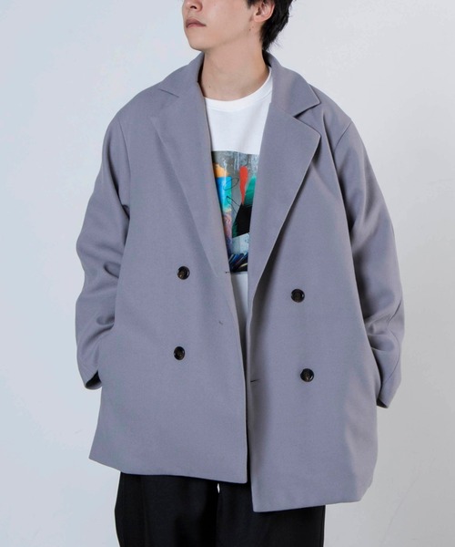 WEGO(ウィゴー)の「WEGO/ビッグシルエットメルトンテーラーコート(テーラードジャケット・メンズ・ブラック/グレー系その他/ブラウン系その他・MEDIUM/LARGE)」の3枚目の写真