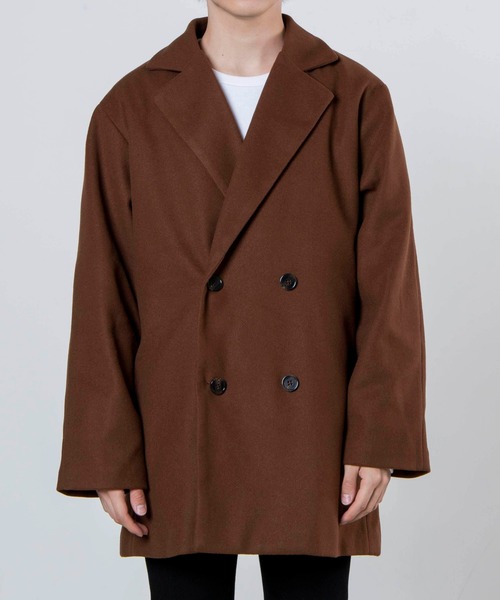 WEGO(ウィゴー)の「WEGO/ビッグシルエットメルトンテーラーコート(テーラードジャケット・メンズ・ブラック/グレー系その他/ブラウン系その他・MEDIUM/LARGE)」の15枚目の写真