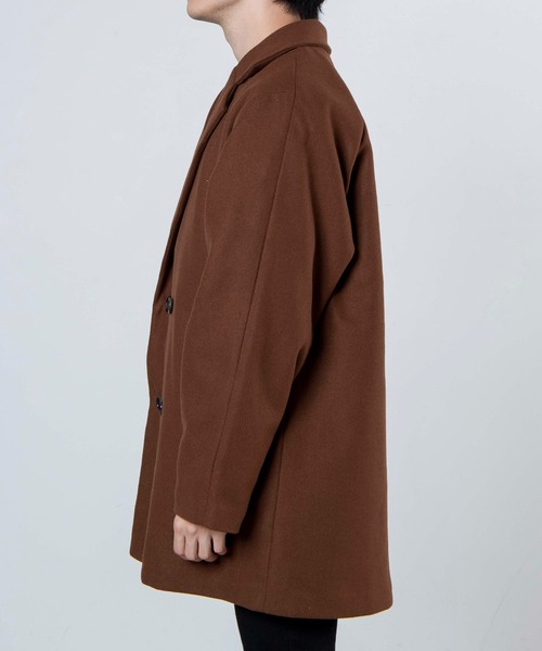 WEGO(ウィゴー)の「WEGO/ビッグシルエットメルトンテーラーコート(テーラードジャケット・メンズ・ブラック/グレー系その他/ブラウン系その他・MEDIUM/LARGE)」の16枚目の写真