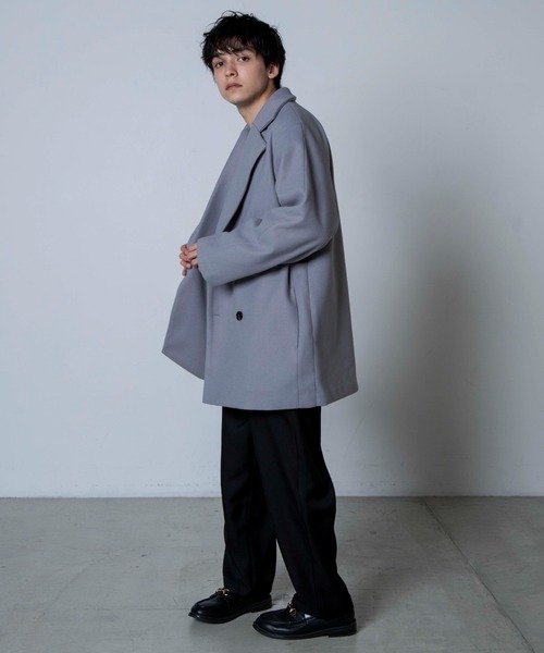 WEGO(ウィゴー)の「WEGO/ビッグシルエットメルトンテーラーコート(テーラードジャケット・メンズ・ブラック/グレー系その他/ブラウン系その他・MEDIUM/LARGE)」の8枚目の写真