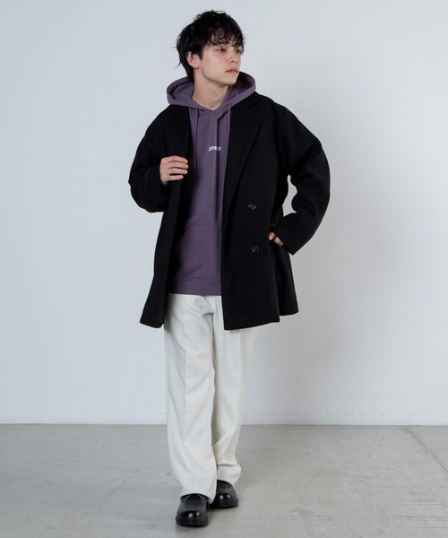 WEGO(ウィゴー)の「WEGO/ビッグシルエットメルトンテーラーコート(テーラードジャケット・メンズ・ブラック/グレー系その他/ブラウン系その他・MEDIUM/LARGE)」の6枚目の写真