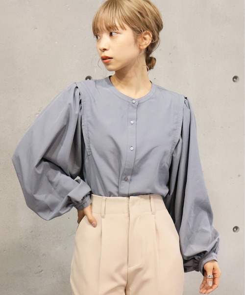 tiptop(ティップトップ)の「ボリュームショルダー2wayブラウス(シャツ/ブラウス・レディース・オフホワイト/ブルー/グリーン/スミクロ/A/B/ブラック系その他/ホワイト系その他・FREE)」の19枚目の写真