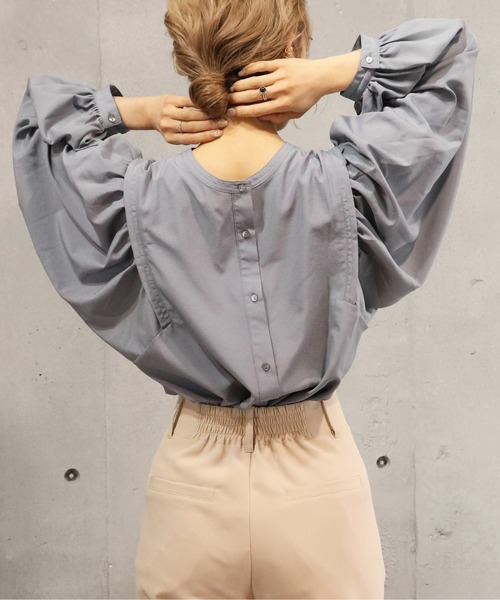 tiptop(ティップトップ)の「ボリュームショルダー2wayブラウス(シャツ/ブラウス・レディース・オフホワイト/ブルー/グリーン/スミクロ/A/B/ブラック系その他/ホワイト系その他・FREE)」の15枚目の写真