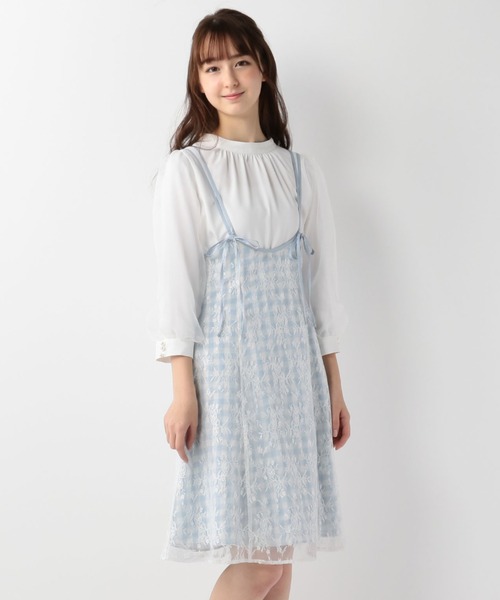 LODISPOTTO（ロディスポット）の「Sugarレースギンガムジャンパースカート（ジャンパースカート・レディース・ライトブルー/グレー・MEDIUM）」の5枚目の写真