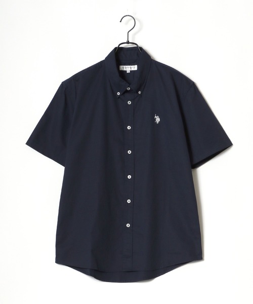 U.S. POLO ASSN.（ユーエスポロアッスン）の「U.S. POLO ASSN./ユーエスポロアッスン 別注 コットン 無地 ストライプ ロゴ ワンポイント刺繍 ボタンダウン 半袖シャツ（シャツ/ブラウス・メンズ・ホワイト/ブラック/ベージュ/ネイビー/ホワイト系その他/ブルー系その他/ブルー系その他2・LL/M/L）」の16枚目の写真