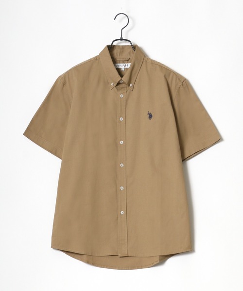 U.S. POLO ASSN.（ユーエスポロアッスン）の「U.S. POLO ASSN./ユーエスポロアッスン 別注 コットン 無地 ストライプ ロゴ ワンポイント刺繍 ボタンダウン 半袖シャツ（シャツ/ブラウス・メンズ・ホワイト/ブラック/ベージュ/ネイビー/ホワイト系その他/ブルー系その他/ブルー系その他2・LL/M/L）」の19枚目の写真