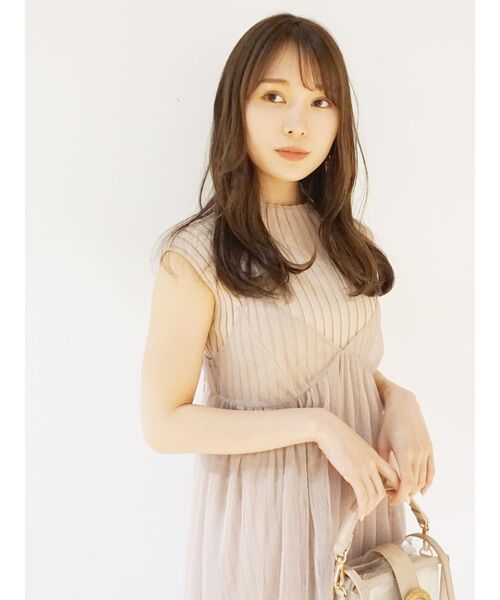 MERCURYDUO（マーキュリーデュオ）の「プリーツチュールキャミセットワンピース（ワンピース・レディース・ベージュ/ブラウン/ベビーピンク・FREE）」の18枚目の写真