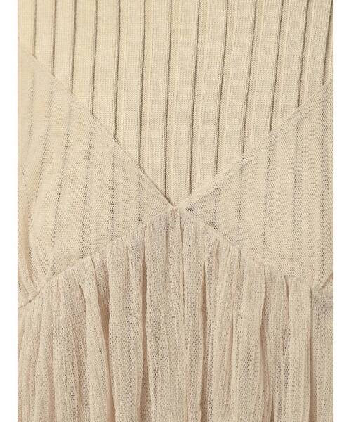 MERCURYDUO（マーキュリーデュオ）の「プリーツチュールキャミセットワンピース（ワンピース・レディース・ベージュ/ブラウン/ベビーピンク・FREE）」の9枚目の写真