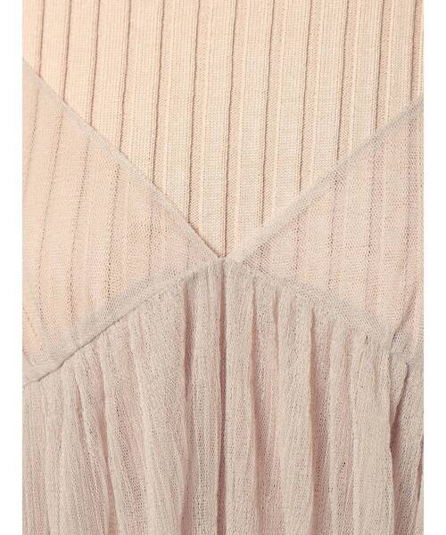 MERCURYDUO（マーキュリーデュオ）の「プリーツチュールキャミセットワンピース（ワンピース・レディース・ベージュ/ブラウン/ベビーピンク・FREE）」の13枚目の写真