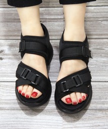 Mafmof(マフモフ) 曲がるソールのベルクロ厚底スポーツ サンダル