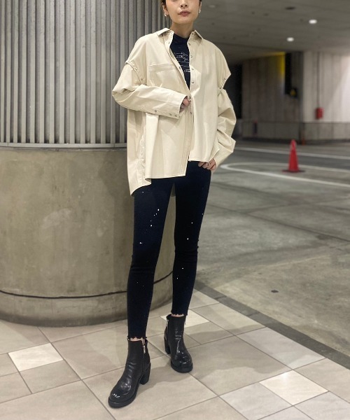 surt（サート）の「SURT（サート）ペンキスキニーウォッシュ / ブラック（デニムパンツ・レディース・ブラック・X-SMALL/SMALL/XX-SMALL/MEDIUM）」の6枚目の写真